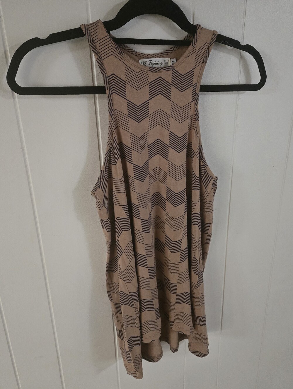 Fighting Eel Brown Patterned Tank Top - Size M